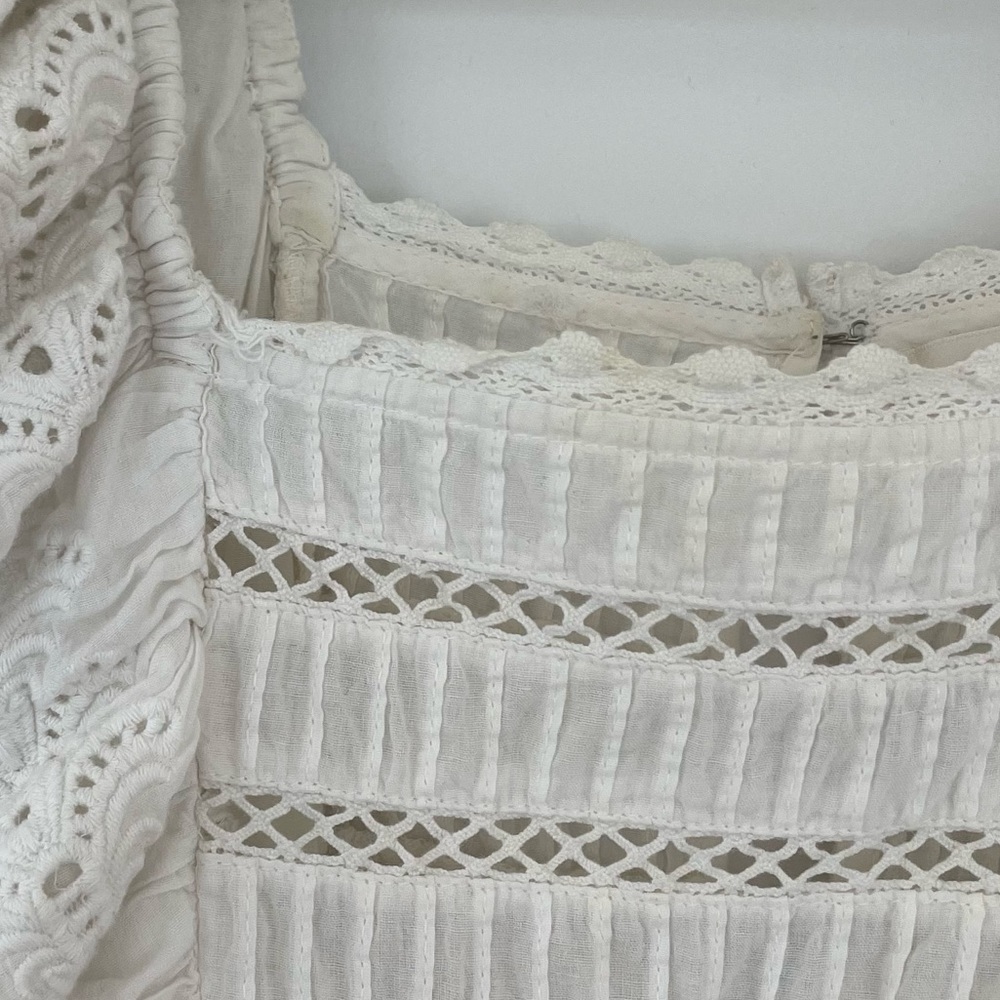 LSF White Ruffle & Eyelet Mini Dress - Picture 6 of 7
